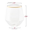 Smarty Had A Party 12 oz. Clear w/ Gold Rim Hexagonal Plastic Wine Goblets - 64 pcs - 4 of 4