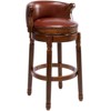 NicBex Seat Height 29.5 Inch Swivel Bar Stools,Cow top Leather Wooden Counter Height Bar Chair with Backs for Home Kitchen Counter,Brown - 2 of 4