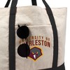 University Of Charleston Primary Logo Canvas Tote Bag With External Pocket, Reusable Shoulder Bag for Shopping, School, Beach - 2 of 4
