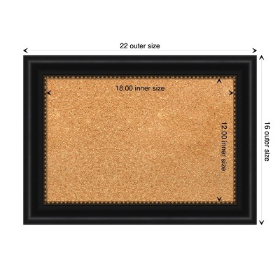 Manhattan Black Framed Natural Cork Bulletin Board 22x16