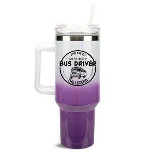 Elanze Designs World's Greatest Bus Driver Myth Legend 40 oz. Stainless Steel, Large Water Bottle Coffee Mug, Spill & Leak Resistant, Thermal Travel - 1 of 1