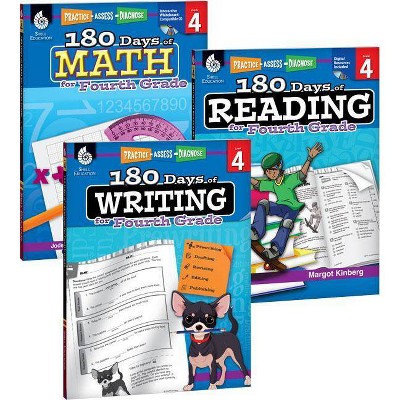 180 Days of Reading, Writing and Math for Fourth Grade 3-Book Set - (180 Days of Practice) by  Margot Kinberg & Kristin Kemp & Jodene Smith