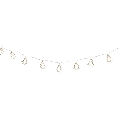 Northlight 4' LED Lighted B/O Gold Wire Mini Tree Christmas Garland - Warm White Lights