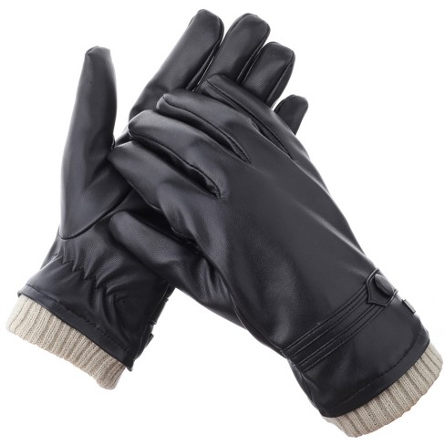 Men s Button Touchscreen Lined Winter Gloves raven Charcoal Xx large Target