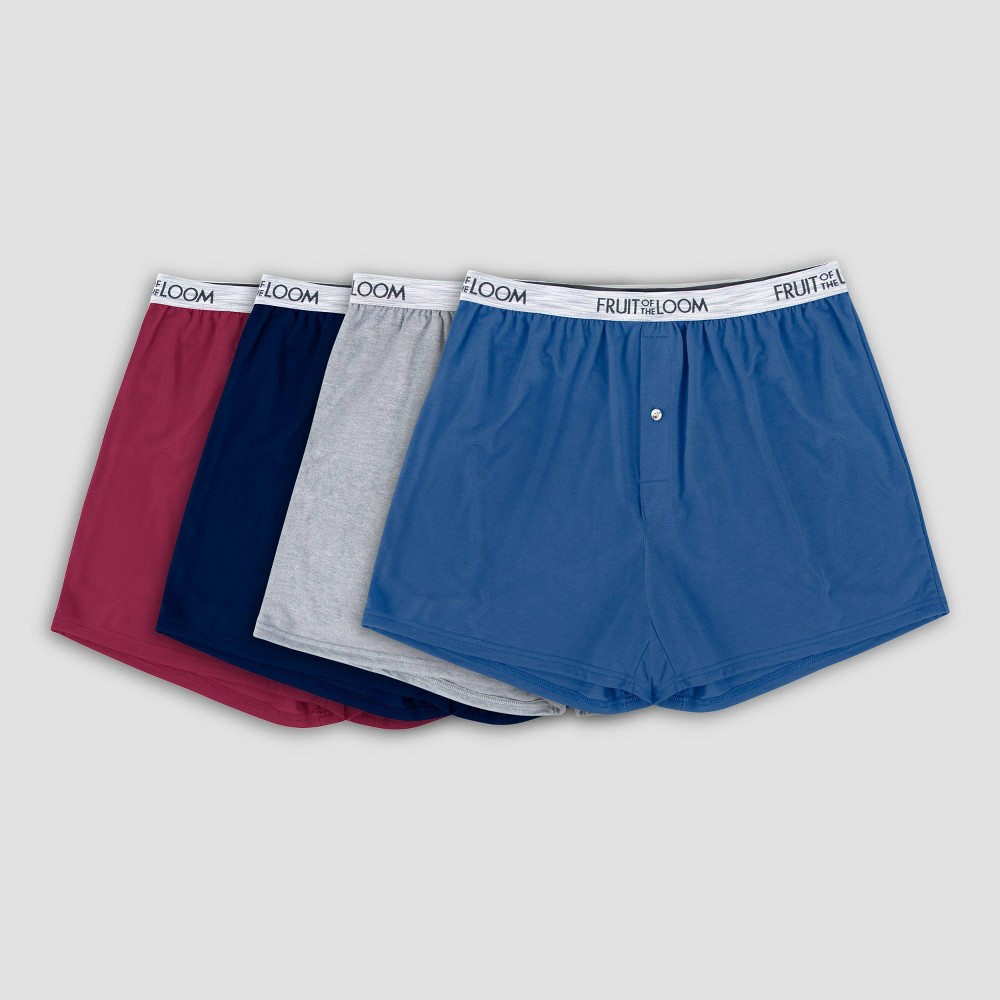 Fruit of the Loom Select Men s Comfort Supreme Cooling Blend Knit Boxer 4pk - (Multi  Medium)