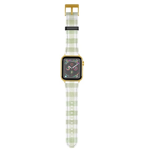 Ninola Design Watercolor Gingham Salad Green 42mm/44mm Gold Apple Watch Band - Society6 - image 1 of 3