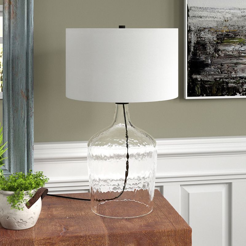 Hampton & Thyme 24" Tall Table Lamp with Drum Fabric Shade, 3 of 8