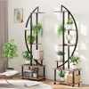 GustoWave 69.2" Half-Moon Plant Stand with 6 Tiers and Wheels, Sturdy Metal Shelf for Indoor and Outdoor Plants, Easy and Safe Mobility, 2 Pack - 2 of 4