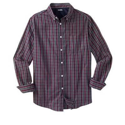 KingSize Men's Big & Tall Wrinkle Free Plaid Shirt - Big - XL, Rich  Burgundy Check Red