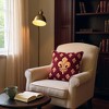 Signare USA Panel Fleur-De-Lis Red Pillowcase/Cushion Cover 18x18 Inch - 3 of 3