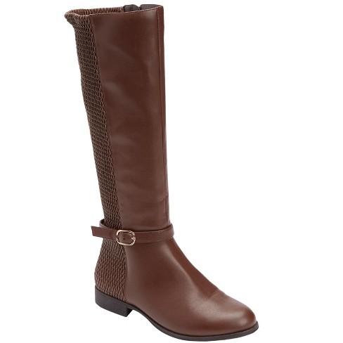 Women's leather outlet wide calf boots