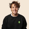 Dalix Alien Embroidered Fleece Crewneck Long Sleeve Sweatshirt Mens - 3 of 4