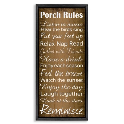 Stupell Industries Porch Rules Country Rustic, 15" x 31"
