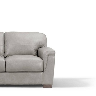 Cornelia Beige Leather Tufted Sofa with Removable Cushions