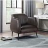 NicBex Faux Leather Accent Chair,Upholstered Living Room Chairs with Curved Backrest and Metal Legs,Cozy Armchair,Accent Chairs for Living Room - 2 of 4