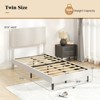 Costway Twin/Full/Queen Size Bed Frame with Height Adjustable Chevron Headboard, No Box Spring Needed Gray/Beige - 3 of 4