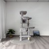 BENCMATE Pet Tower 68-Inch Multi-Level with Plush Perches and Hammocks, Tall with Scratching Posts for Multiple Cats, Gray, 20.47"*12.6"*20.87" - 4 of 4