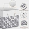 Aoibox Collapsible Storage Bins 3 Pack with Rope Handles Large Fabric Baskets for Organizing Books Clothes White Grey - 3 of 4