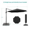 Sonkuki 11FT 270gsm Aluminum Patio Cantilever Umbrella With Weighted Base and Solution-Dyed Fabric - 4 of 4