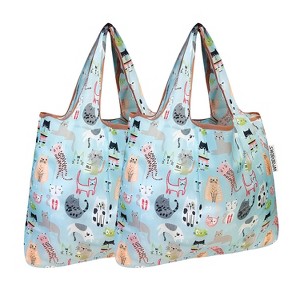Wrapables Foldable Tote Nylon Reusable Grocery Bag (Set of 2) - 1 of 4