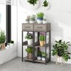 Costway 1/2 Pack 3 Tier Indoor Tall Plant Stand with Drawer Anti-tipping Devices Display Shelf - image 2 of 4