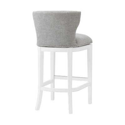 Miranda White Wood Swivel Bar Height Bar Stools - Set of 2