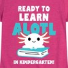 Girls' - Instant Message - Axolotl Ready To Learn In Kindergarten Fitted Short Sleeve Graphic T-Shirt - 2 of 4