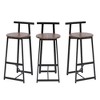 MAYEERTY Bar Stool Set of 3 - Counter Height with Back, Armless for Kitchen Island (Black & Walnut Brown) - 3 of 4