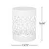 Lyngins Iron Cut Design Outdoor End Tables, Modern Cylindrical Patio End Table, Outdoor Side Table with Overlapping Circle Pattern - 4 of 4