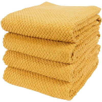 at Home Set of 3 Mixed Yellow Flat Terry Kitchen Towels