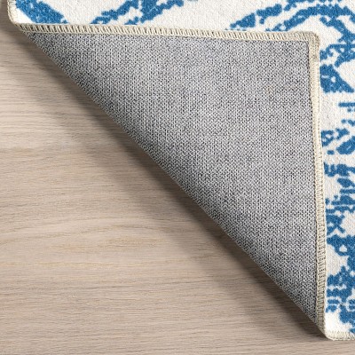 Eco-Friendly Rosanne Blue Geometric 3' x 5' Synthetic Area Rug