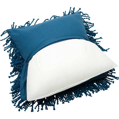 Mina Victory 22" White Duck Down Feather Throw Pillow