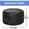 4FT Velvet Bean Bag Chair with Shredded Foam, Large Bean Bag Couch with Removable Cover for Living Room, Bedroom, Dorm - 3 of 4