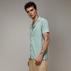 Campus Sutra Men Men's Sage Green Grain-Textured Shirt - 3 of 4