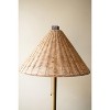 Red Marble Column Table Lamp – 36" Tall with Tapered Rattan Shade by Kalalou - 4 of 4