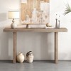 LOVMOR 59" Retro Console Table, Oak Veneer Entryway Table with Distinctive Side Shapes, for Entrance, Hallway, Living Room, Foyer, Corridor - 2 of 4