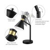 Globe Electric 16" Matte Black Desk Lamp with Matte Brass Accents and Metal Shade: ETL Listed, Adjustable Pivot, Metal Cone Shade, 5ft Cord - 4 of 4