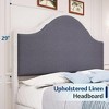 AMERLIFE Wood Bed Frame with Tall Upholstered Curved Headboard, Solid Wood Platform, No Box Spring Needed, Wood Slat Support - 4 of 4