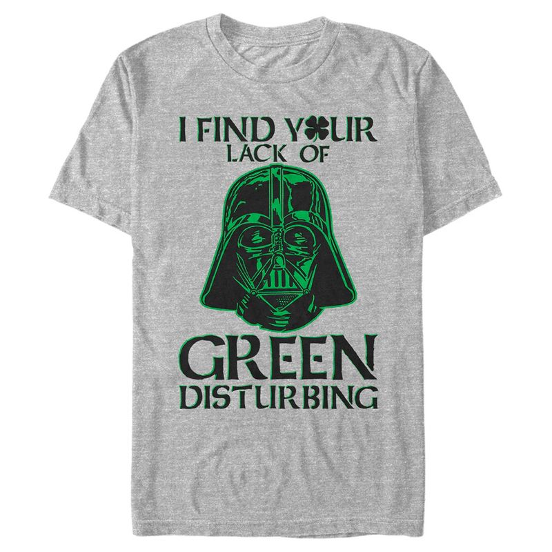 Men's Star Wars St. Patrick's Day Darth Vader I Find your Lack of Green Disturbing T-Shirt, 1 of 6