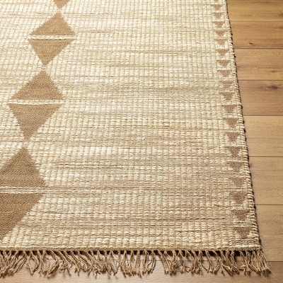 Handmade Khaki Woven Bohemian Rectangular Area Rug 2'3" x 3'9"