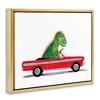 Stupell Industries Dinosaur Monster Sports Car Floating Frame Canvas Art - 2 of 4