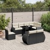 vidaXL 9 Piece Patio Sofa Set with Cushions Black and Cream Poly Rattan - without storage - 2 of 4