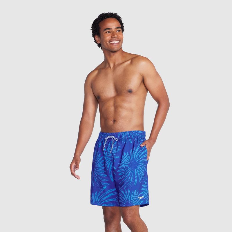 Speedo Men's 5.5" Floral Print Swim Shorts - Blue, 3 of 5