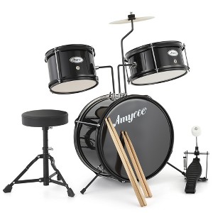 3-Piece Drum Set - Complete Junior Drum Kit with Cymbal, Stool, Sticks & Pedal. The Perfect Beginner Kit for Boys & Girls - 1 of 4