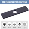 WOWOW 10 in. x 2.44 in. x 0.33 in. Stainless Steel Kitchen Sink Faucet Hole Cover Deck Plate - 4 of 4