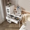 TOBILI Vanity Dressing Table with LED Mirror & Storage White Makeup Desk Features 3 Drawers, 2 Open Shelves & 4 Hidden Cabinets - 4 of 4
