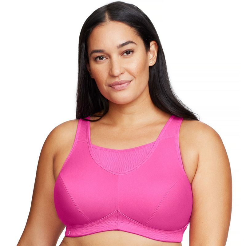 Glamorise Womens No-Bounce Camisole Sports Wirefree Bra 1066 Rose Violet, 1 of 6