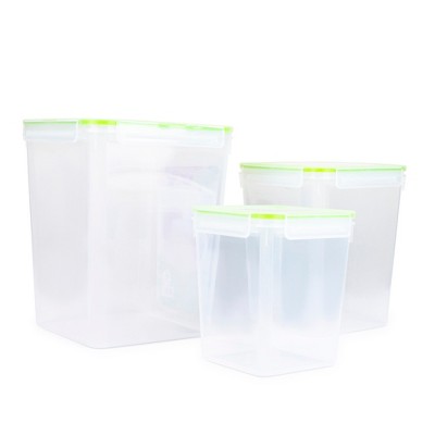 6-Piece Square Food Storage Container Set Click-and-Lock Containers w/Lids BPA-Free Microwave Freezer Dishwasher Safe