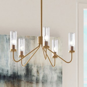 Urban Ambiance Luxury Transitional Chandelier,  15''H x 21''W,  Brushed Brass Finish, ULB2220 - 1 of 4