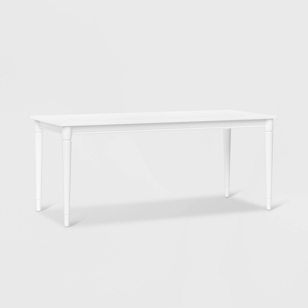 72" Cambridge Farmhouse Fully Painted Turned Leg Rectangular Dining Table White - Threshold™